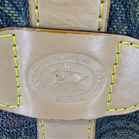 Vintage Longchamp Paisley Canvas Leather Messenger Bag Crossbody Satchel  Saddle - Picture 2 of 14